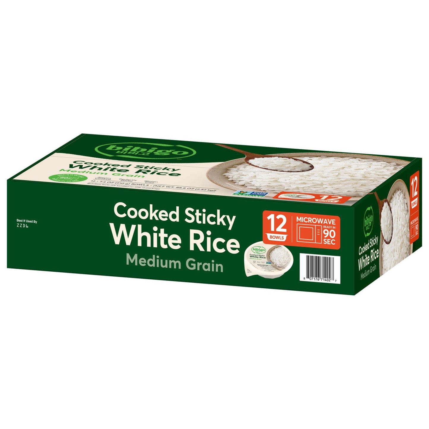 Bibigo Korean Style Cooked Sticky White Rice Bowl, 7.4 oz., 12 pk.