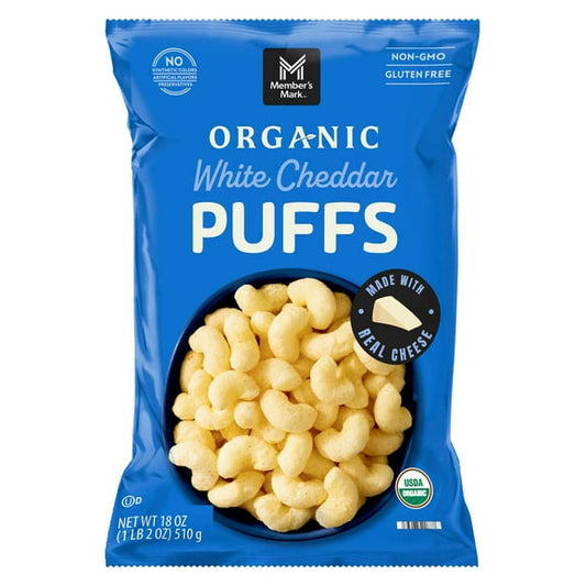 Member's Mark Organic White Cheddar Puffs, 18 oz.