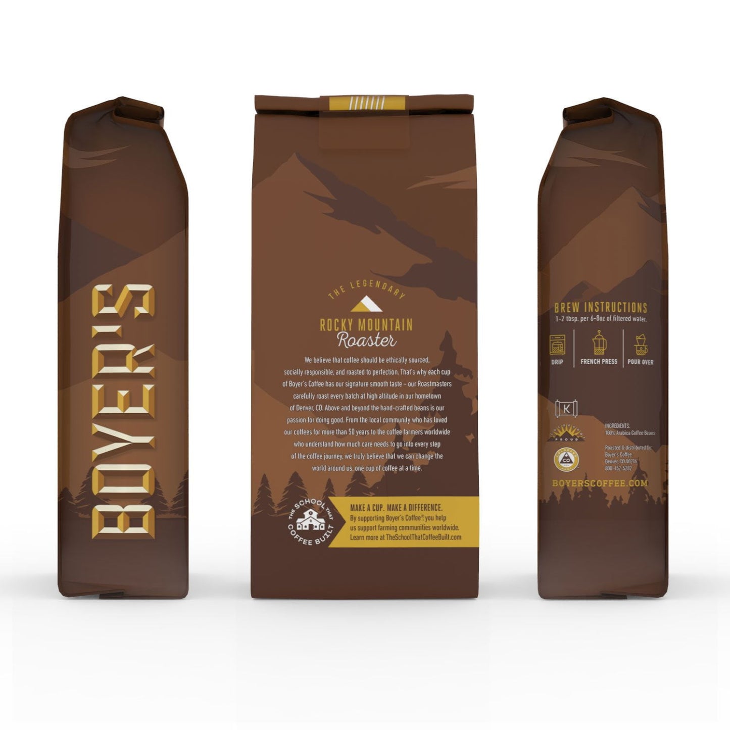 Boyer's Coffee Aspen Gold Medium Roast Whole Bean, 36 oz.