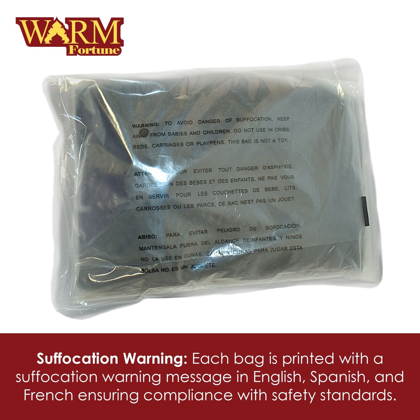 1 Pack 11"x14" Clear Poly Bag, Sets of 100; Self-Sealing Suffocation Warning Mailer Bags - Default Title