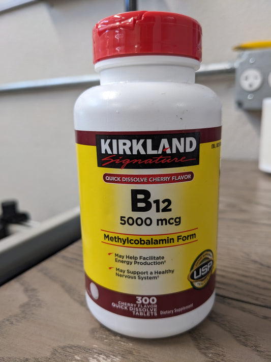 Kirkland Signature Sublingual Vitamin B12, 5000mcg Methlcobalamin, 300 Tablets