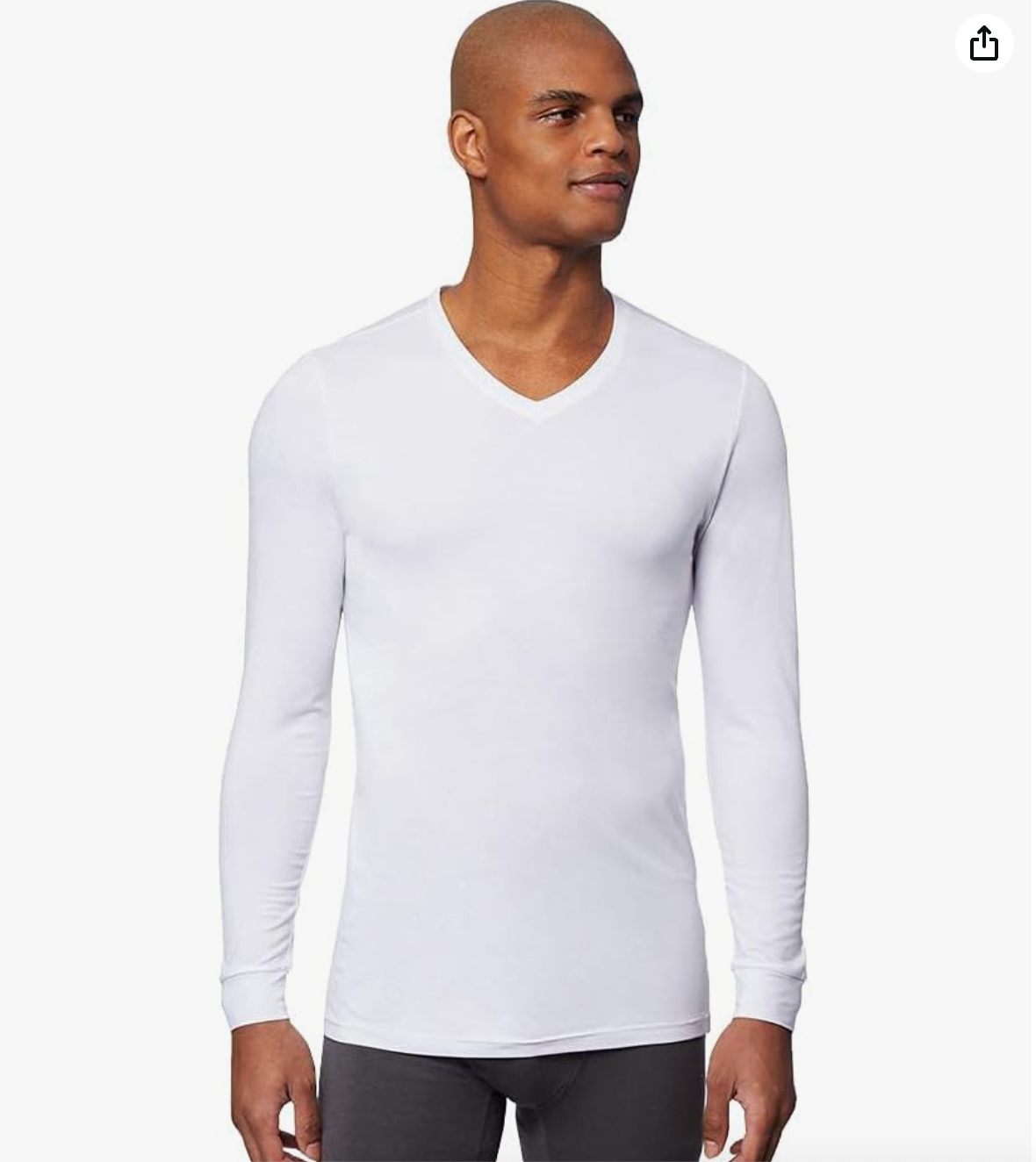 32 Degrees Mens Lightweight Baselayer Vneck Top (White)