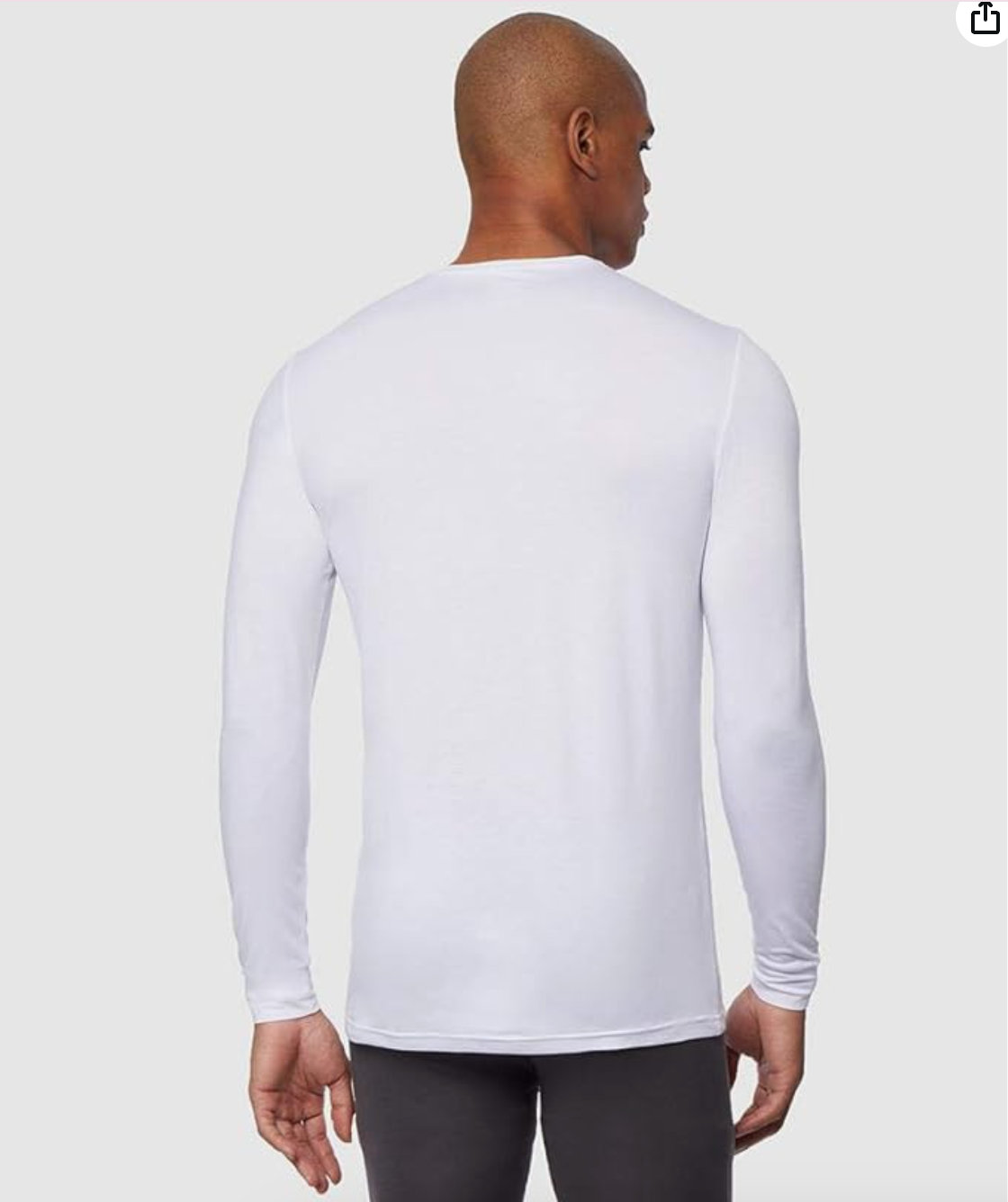 32 Degrees Mens Lightweight Baselayer Vneck Top (White)