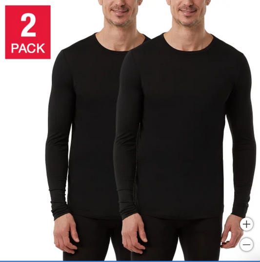 32 Degrees Men's Long Sleeve Crew neck 2-pack