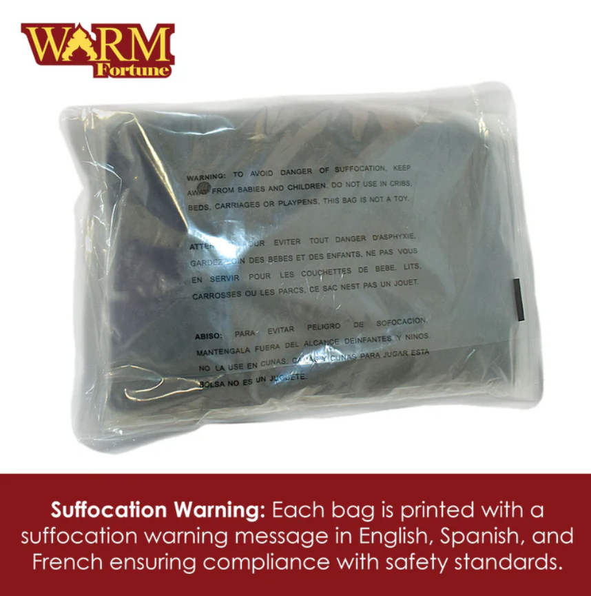 Warm Fortune Clear Suffocation Warning Mailer Plastic Poly Bags