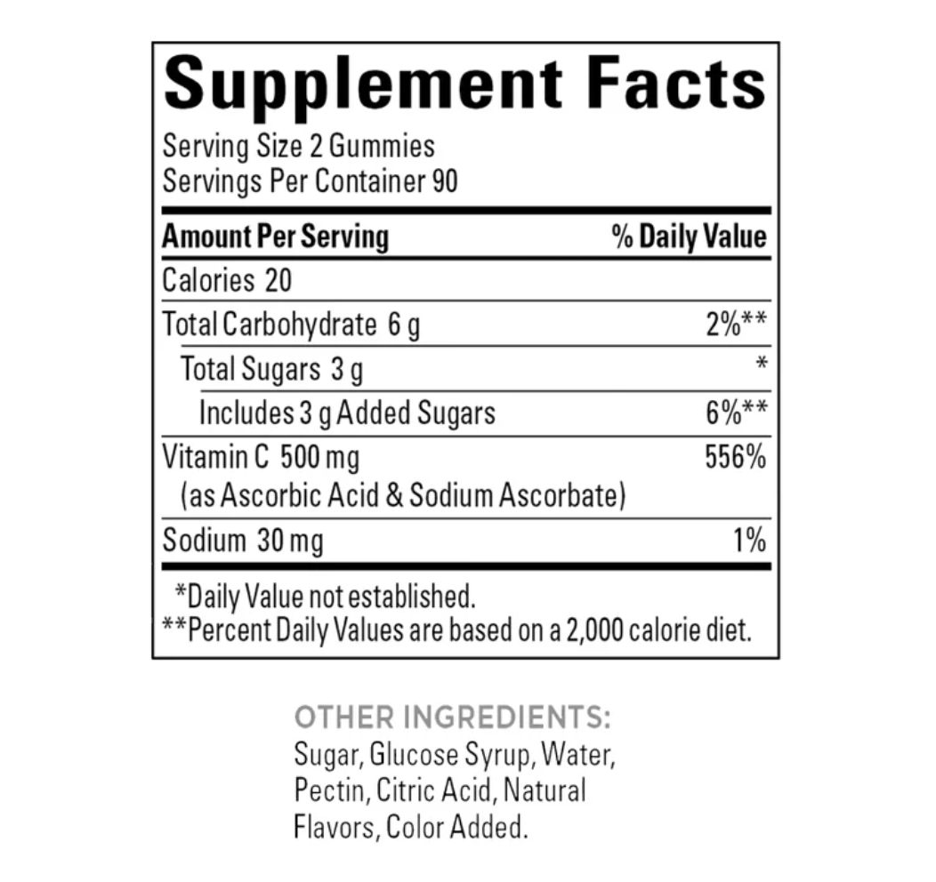 Nature Made Extra Strength Vitamin C 500 mg, 180 Gummies
