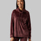 WOMEN'S SOFT VELOUR FUNNEL NECK TOP