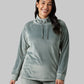 WOMEN'S SOFT VELOUR FUNNEL NECK TOP