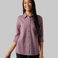 WOMEN'S SOFT STRETCH KNIT LONG SLEEVE BUTTON-UP