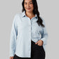 WOMEN'S SOFT STRETCH KNIT LONG SLEEVE BUTTON-UP
