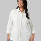 WOMEN'S SOFT STRETCH KNIT LONG SLEEVE BUTTON-UP
