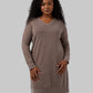 WOMEN'S SOFT SWEATER KNIT VNECK DRESS