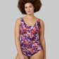 WOMEN'S RUCHED PLUNGE ONE PIECE SWIMSUIT