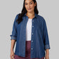 WOMEN'S CHAMBRAY LONG SLEEVE BUTTON-UP