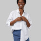 WOMEN'S OVERSIZED COTTON LONG SLEEVE BUTTON-UP