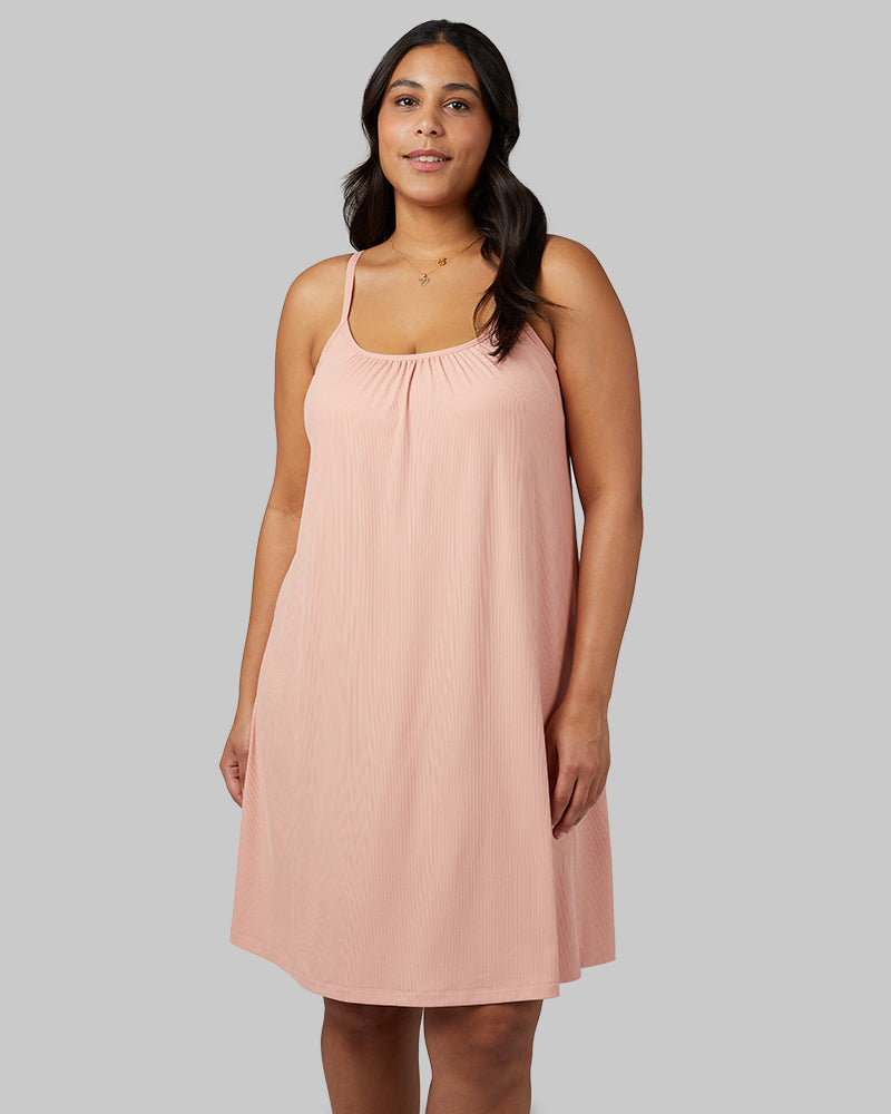 WOMEN'S SOFT RIB FLOWY BRA DRESS