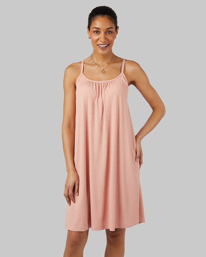 WOMEN'S SOFT RIB FLOWY BRA DRESS