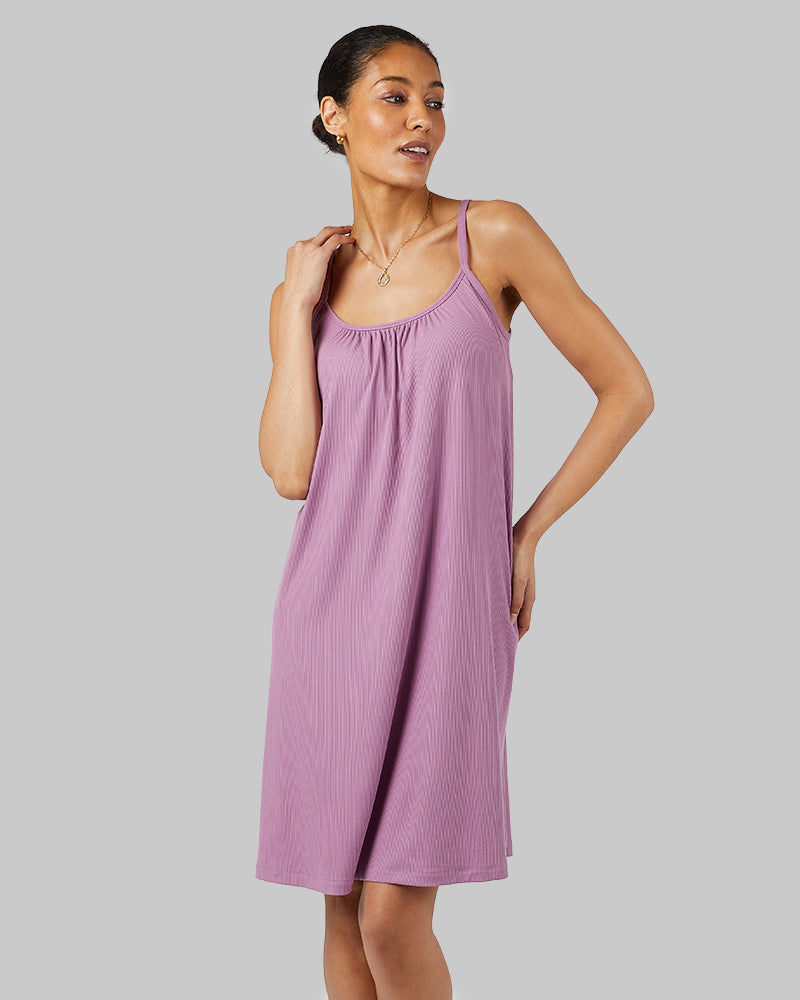 WOMEN'S SOFT RIB FLOWY BRA DRESS