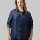 WOMEN'S CHAMBRAY LONG SLEEVE BUTTON-UP