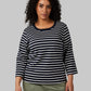 WOMEN'S LUXE KNIT 3/4 SLEEVE T-SHIRT
