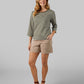 WOMEN'S LUXE KNIT 3/4 SLEEVE T-SHIRT