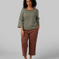 WOMEN'S LUXE KNIT 3/4 SLEEVE T-SHIRT