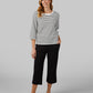 WOMEN'S LUXE KNIT 3/4 SLEEVE T-SHIRT