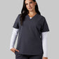 WOMEN'S CHEST POCKET V-NECK SCRUB TOP