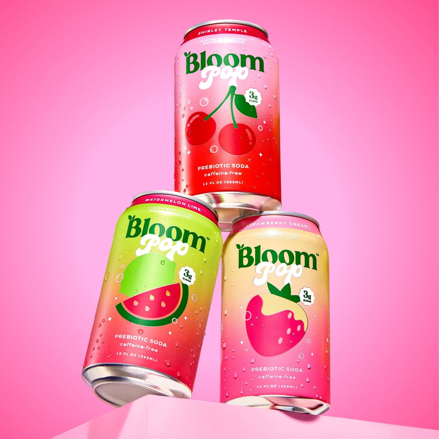 Bloom Pop Prebiotic Soda Variety Pack, 12 fl. oz., 15 pk.