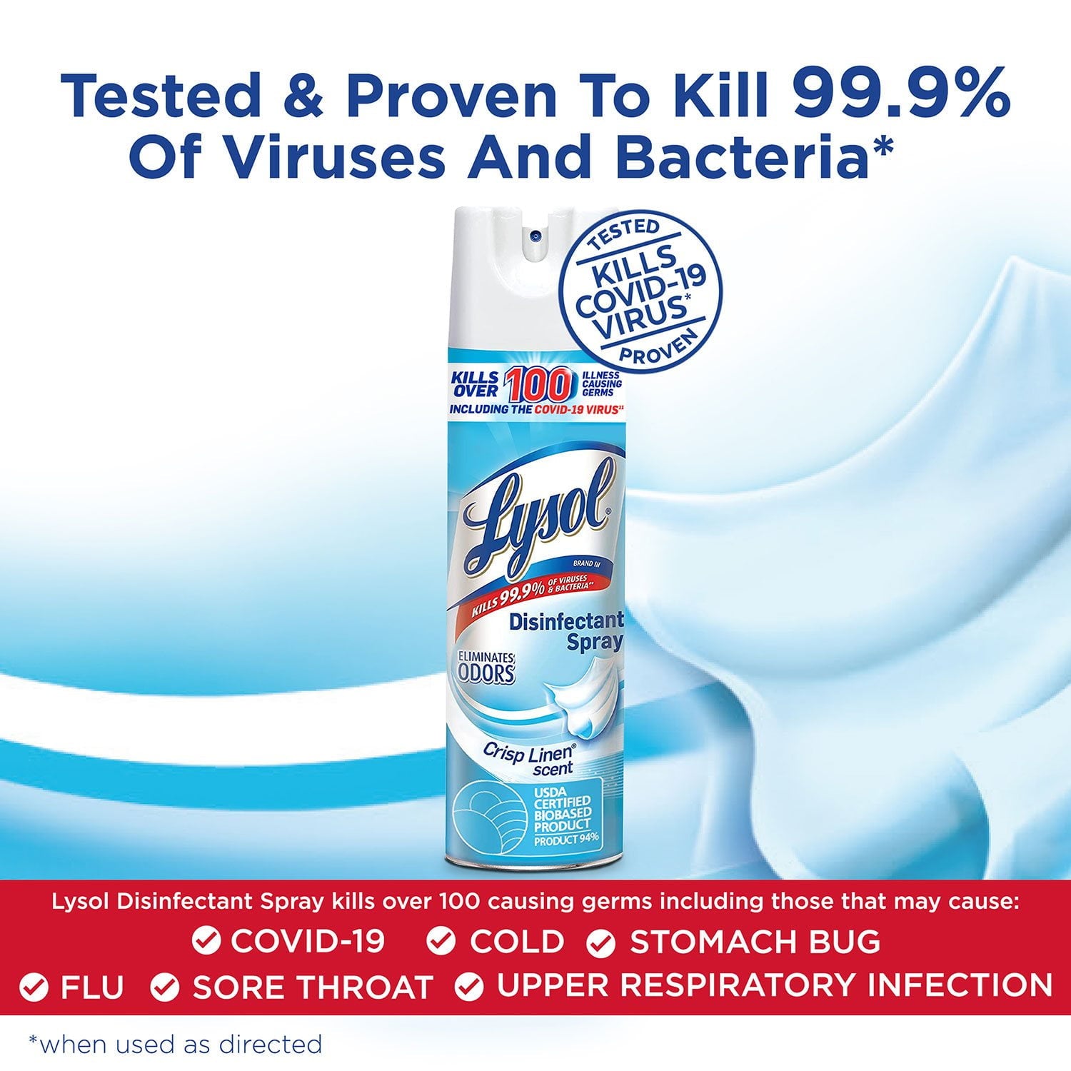 Lysol Disinfectant Spray, Crisp Linen 19 oz., 3 pk.