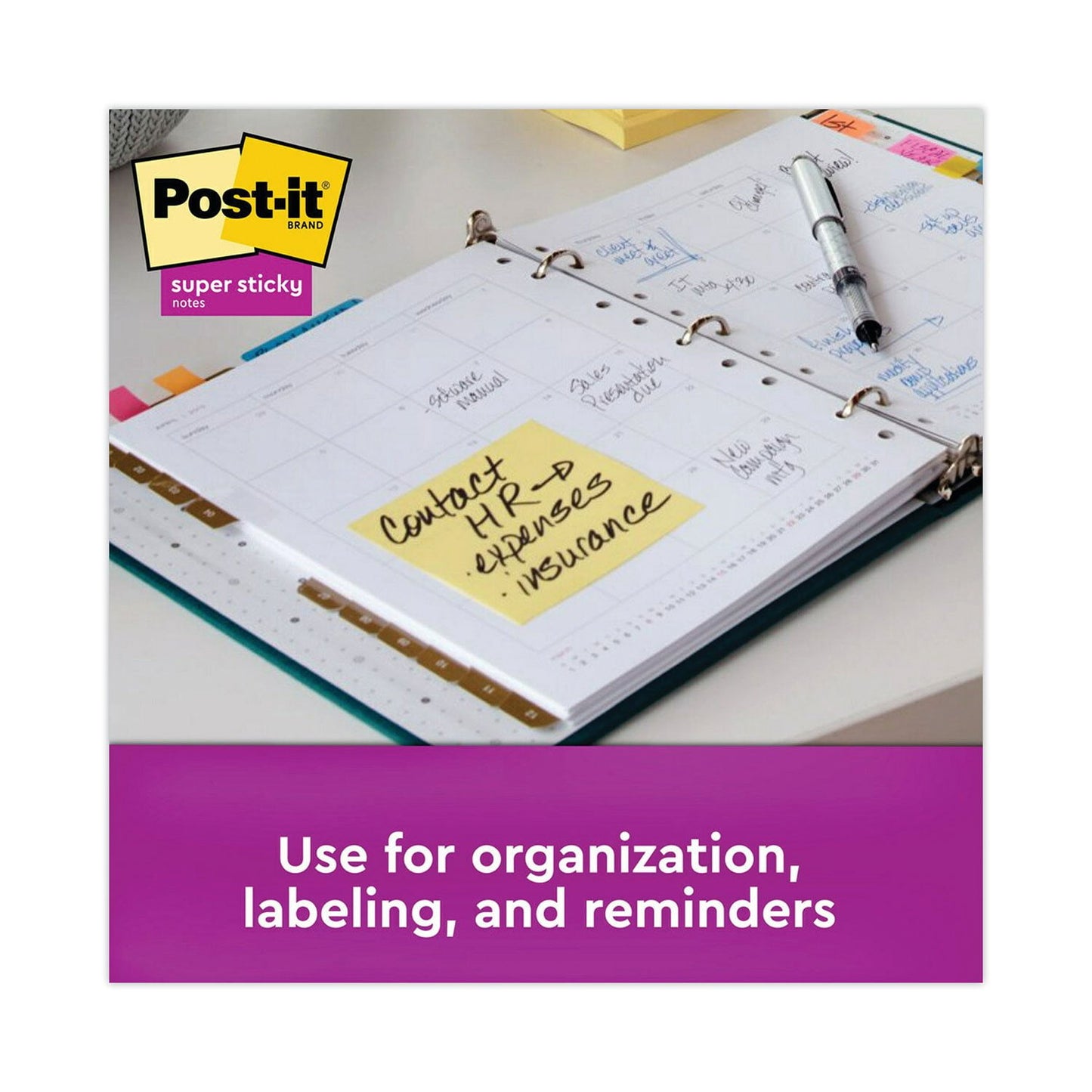 Post-it Notes Super Sticky Pads, 3" x 3", Canary Yellow, 24 Pads, 2,160 Total Sheets