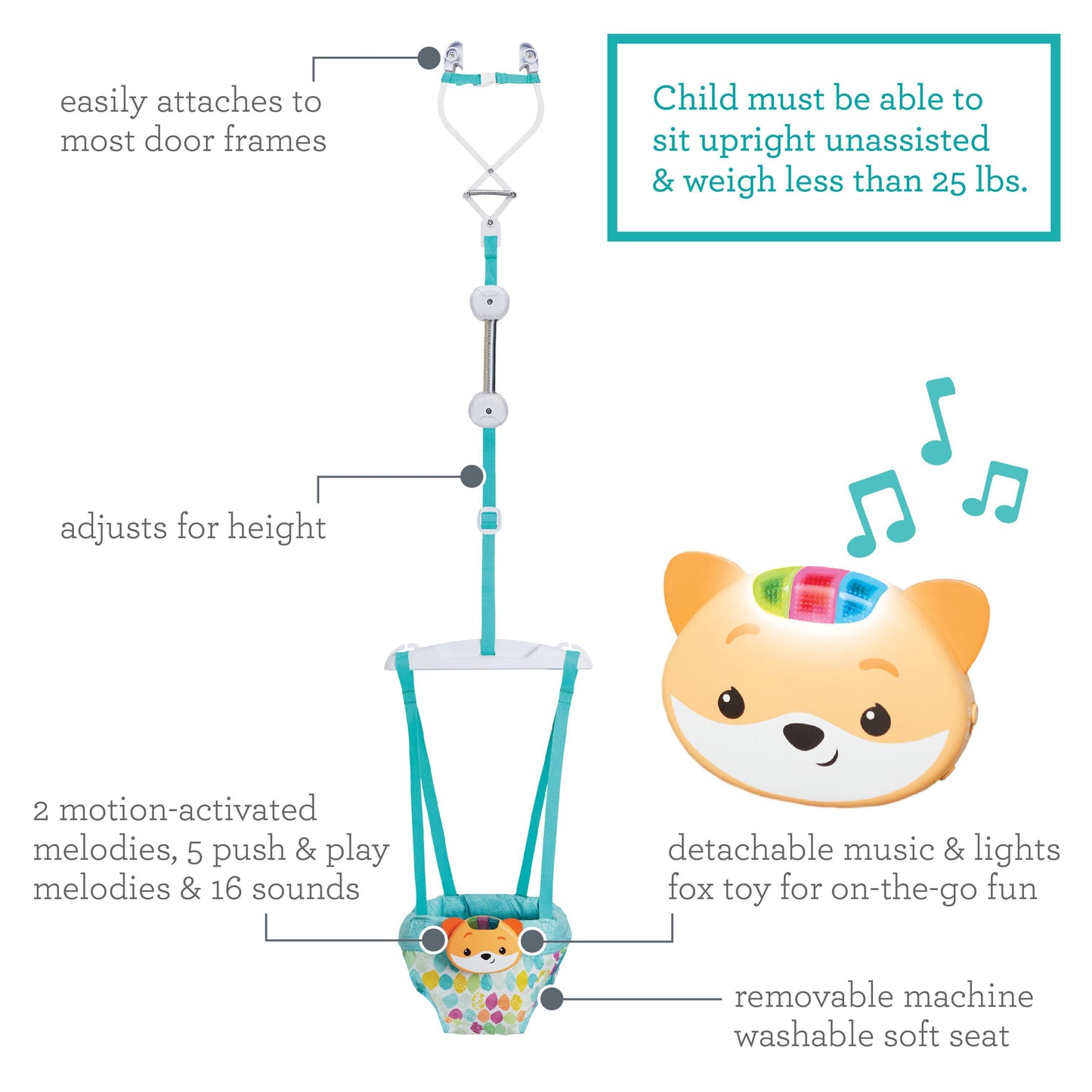 Infantino 2-in-1 Music & Lights Doorway Jumper