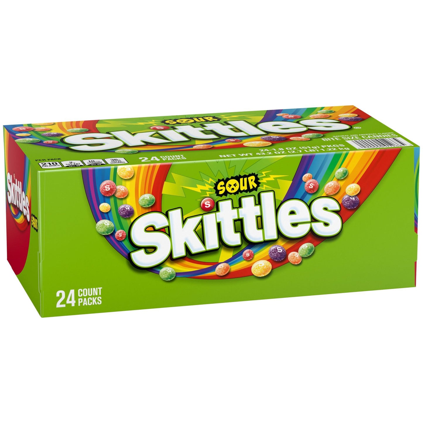 Skittles Sour Fruity Chewy Candy, Full Size, 1.8 oz., 24 pk.