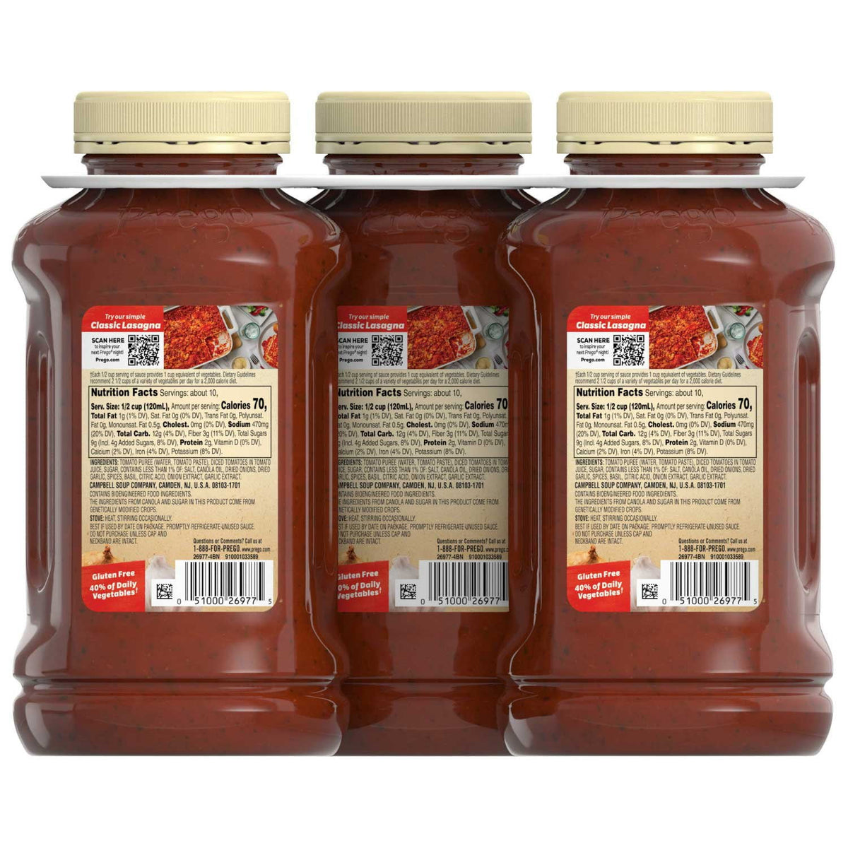 Prego Traditional Italian Sauce, 45 oz., 3 pk.