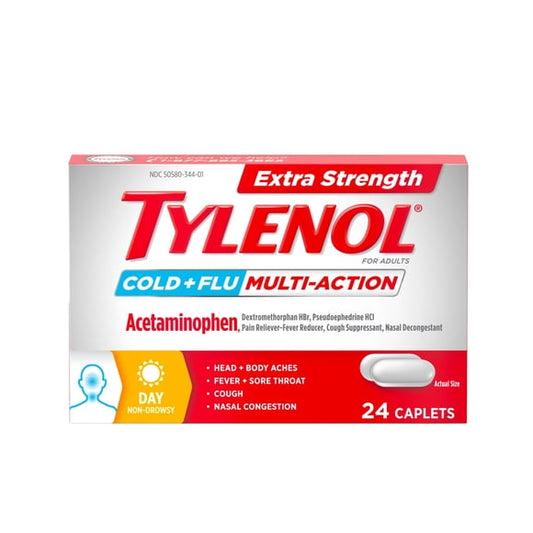 TYLENOL ES COLD+FLU M/A DAY CAP PSE 24CT