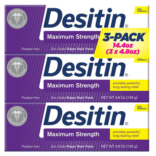 Desitin Maximum Strength Diaper Rash Paste, 4.8 oz., 3 pk.