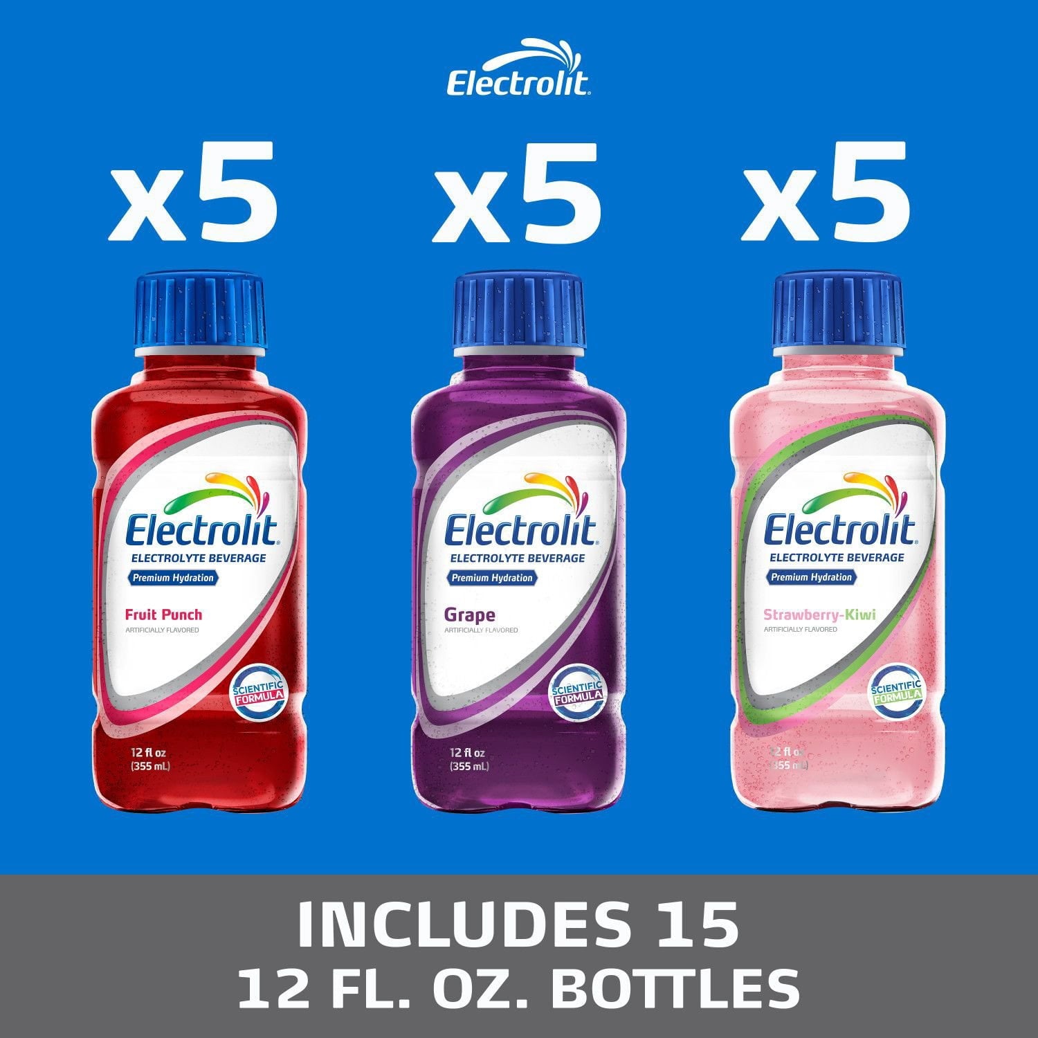 Electrolit Premium Hydration, Variety Pack, 12 fl. oz., 15 pk.