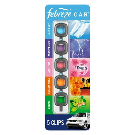 Febreze Car Air Freshener Vent Clips, Mixed Scent, 5 ct.