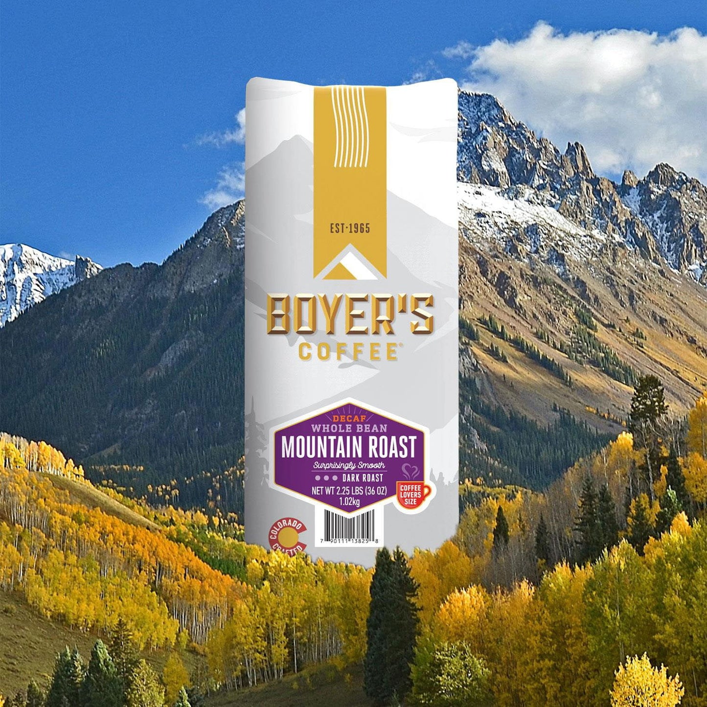 Boyer's Coffee Mountain Roast Decaf Dark Roast Whole Bean, 36 oz.