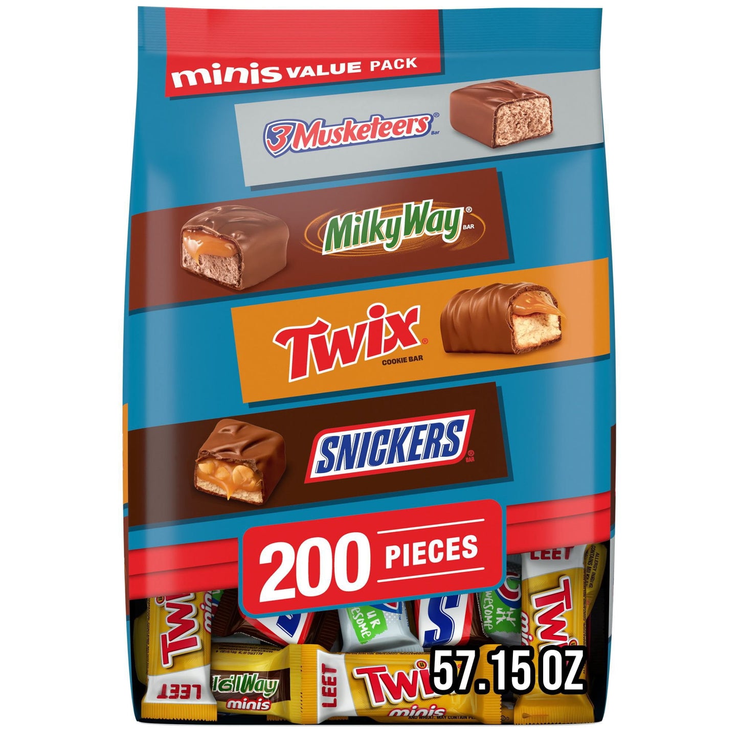 Mars Minis Chocolate Candy Bars Variety Pack, 200 ct.