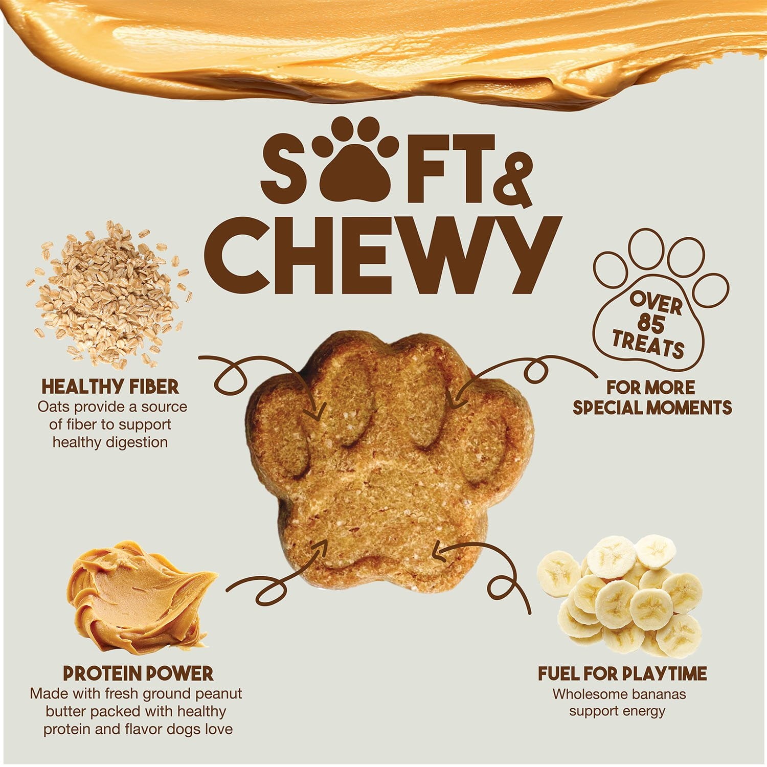 Member's Mark Peanut Butter & Banana Soft & Chewy Dog Treats, 3 lbs.