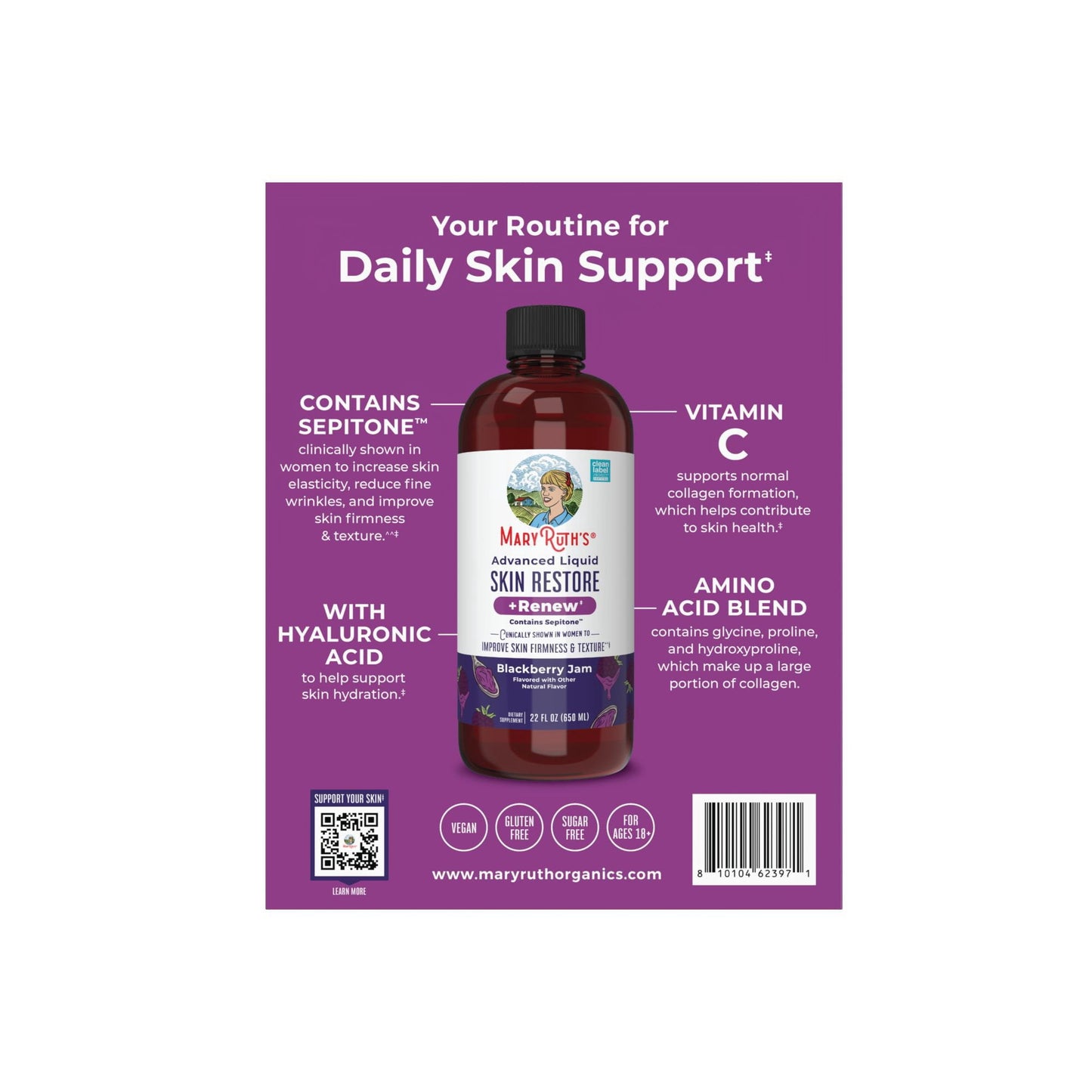 MaryRuth's Skin Restore & Renew, Liquid Supplement, 22 fl. oz., 2 pk.