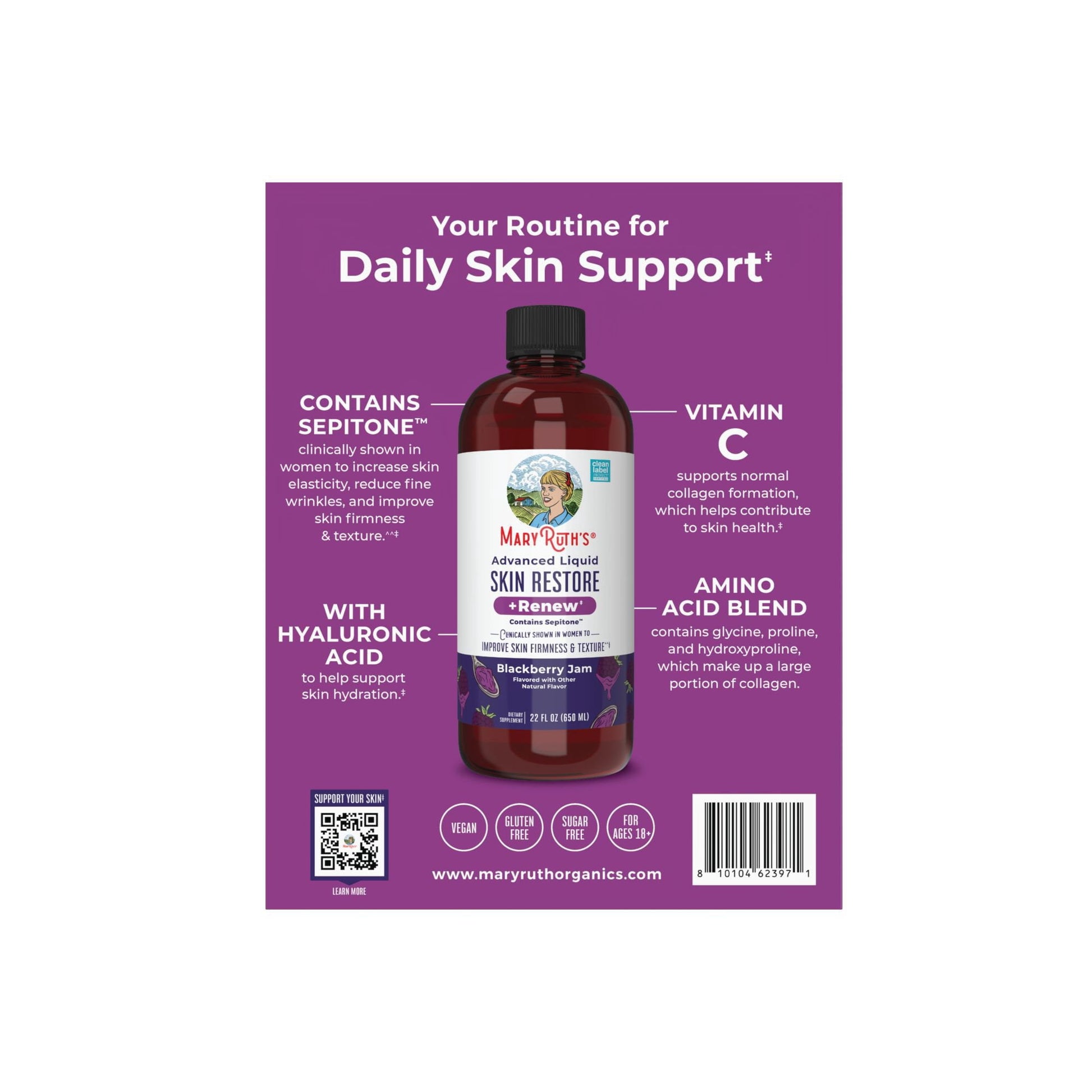 MaryRuth's Skin Restore & Renew, Liquid Supplement, 22 fl. oz., 2 pk.