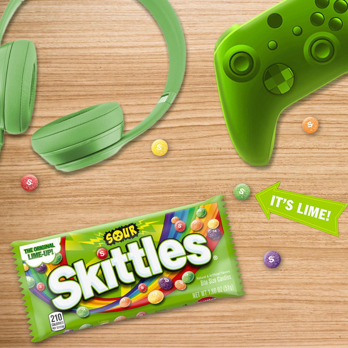 Skittles Sour Fruity Chewy Candy, Full Size, 1.8 oz., 24 pk.