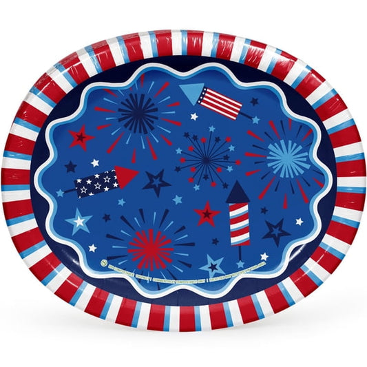 Member's Mark Patriotic Oval Paper Plates, 10" x 12", 50 ct.
