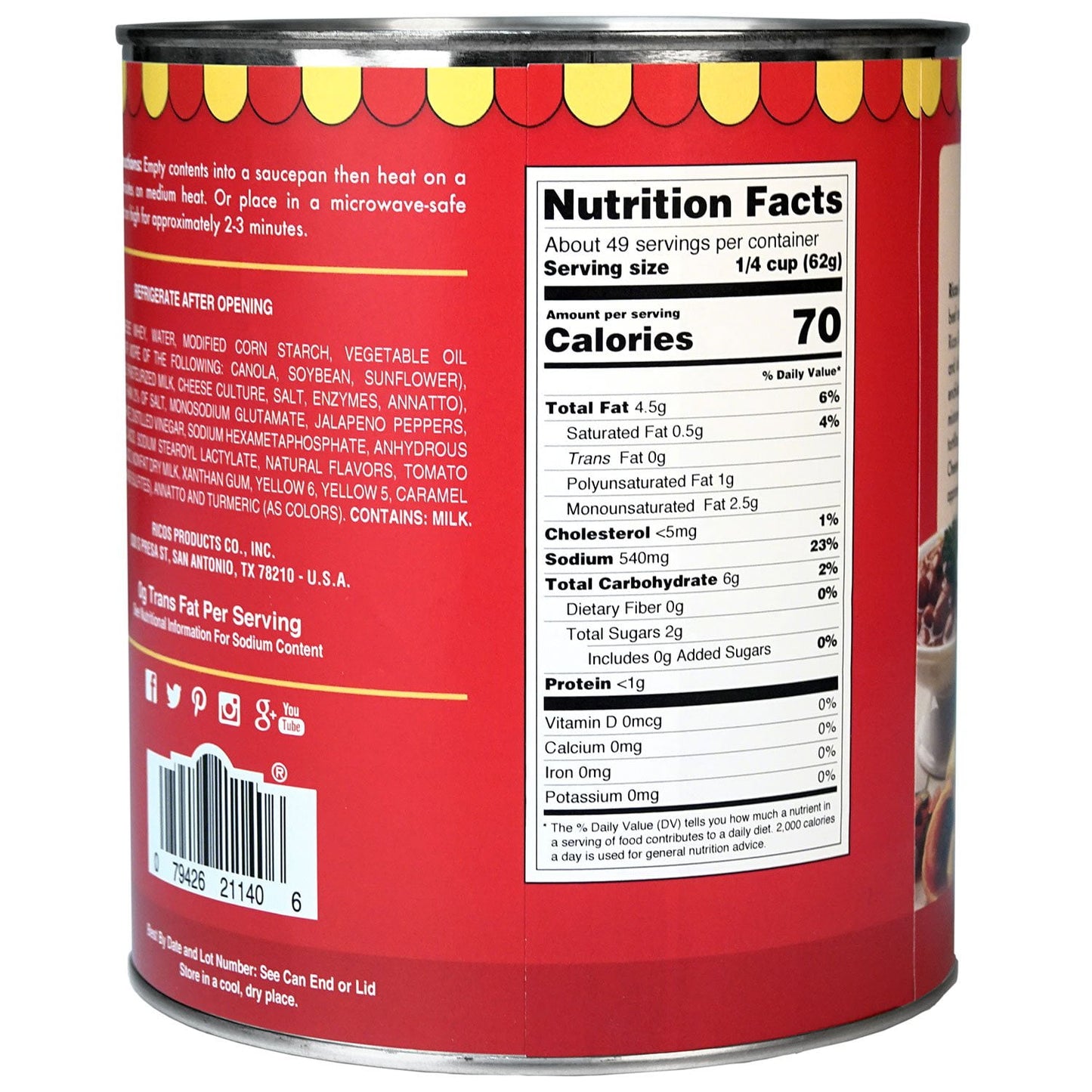 Ricos Gourmet Nacho Cheese Sauce 107 oz.
