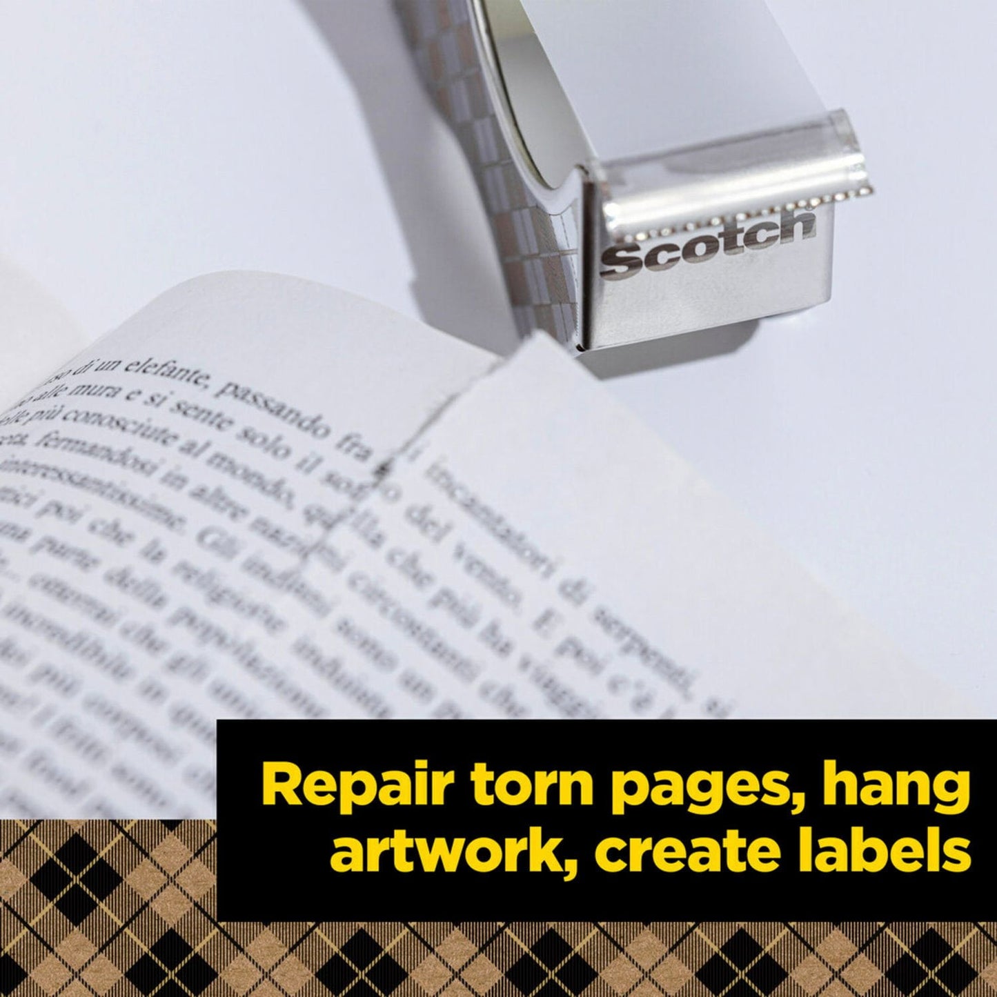 Scotch Stainless Steel Refillable Dispenser and Scotch Magic Tape with 66% Plant Based Adhesive, 0.75" x 550"