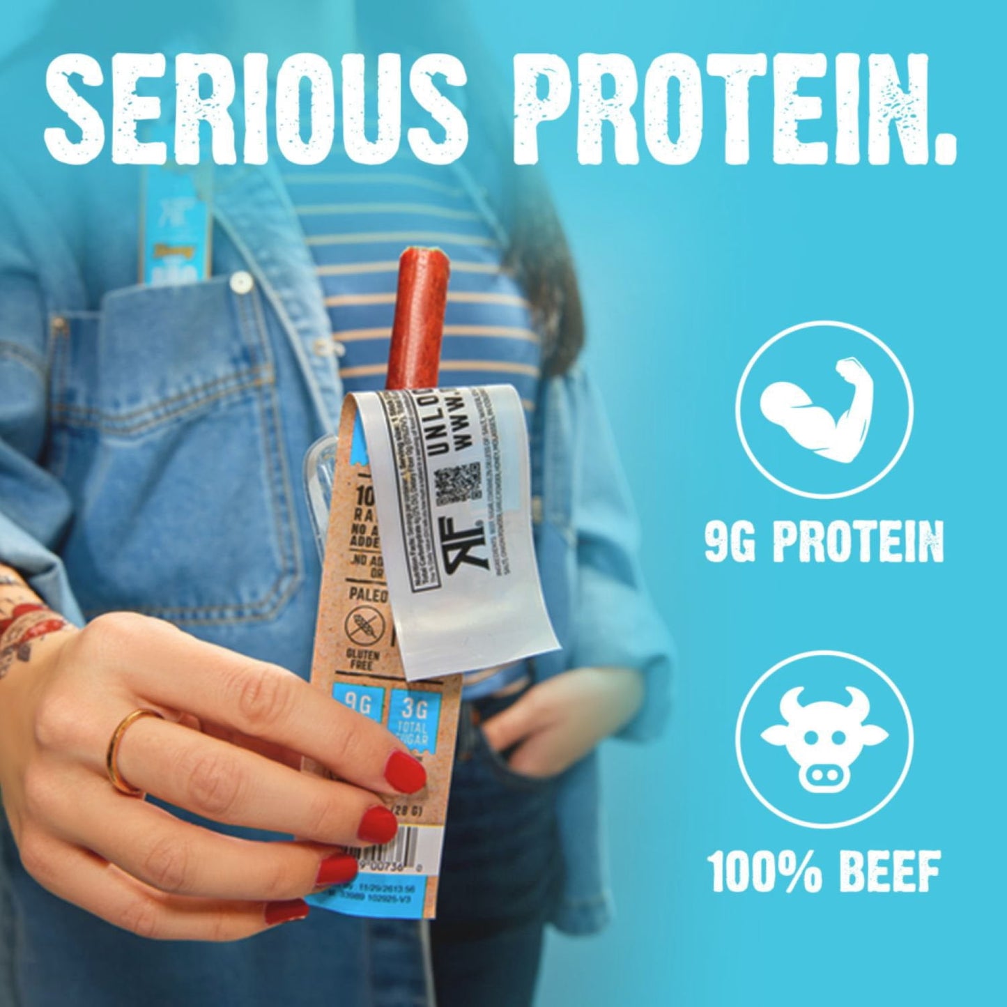 Righteous Felon BBQ Seasoned Grass-Fed Beef Sticks, 10 oz.