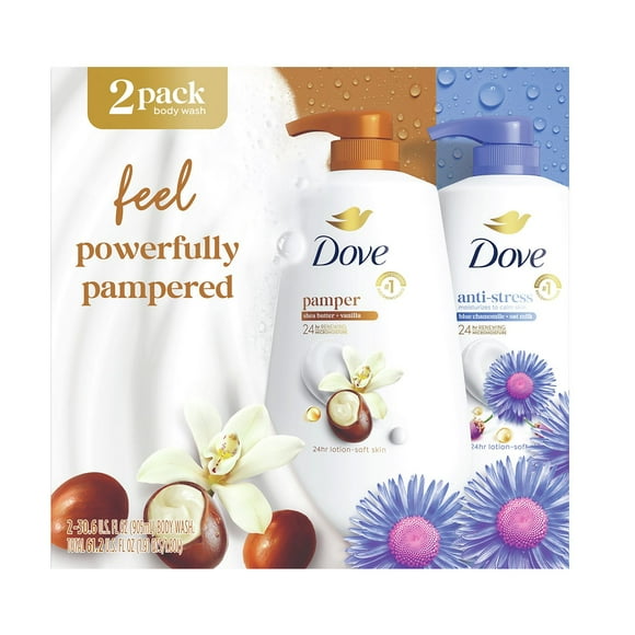 Dove Pamper & Anti-Stress Body Wash, 30.6 fl. oz., 2 pk.