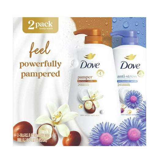 Dove Pamper & Anti-Stress Body Wash, 30.6 fl. oz., 2 pk.